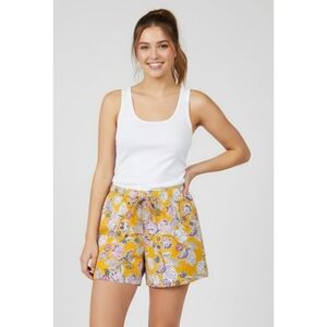 St. John's Bay Floral Elastic Tie shorts Golden Yellow Size XL